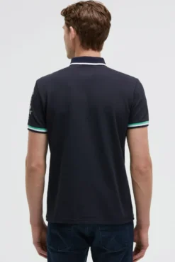Pikee-Polo mit Prints und Patches blue navy | S