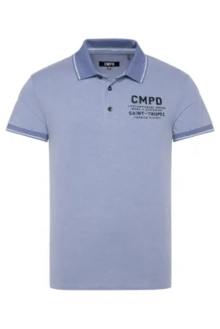 Poloshirt aus Pikee-Melange vintage blue melange