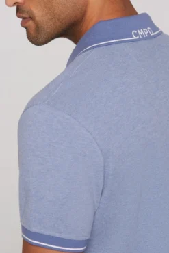 Poloshirt aus Pikee-Melange vintage blue melange
