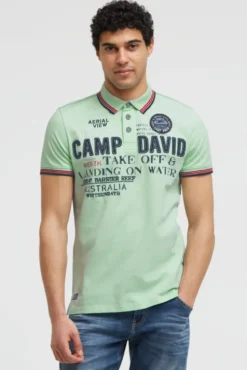 Poloshirt Kurzarm mit Logo-Applikationen light mint