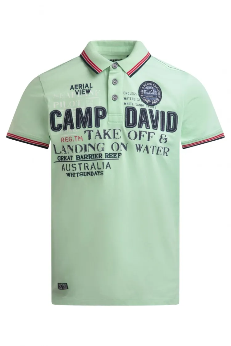 Poloshirt Kurzarm mit Logo-Applikationen light mint