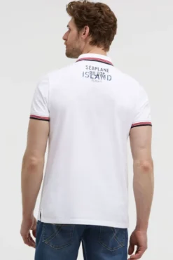 Poloshirt Kurzarm mit Logo-Applikationen opticwhite