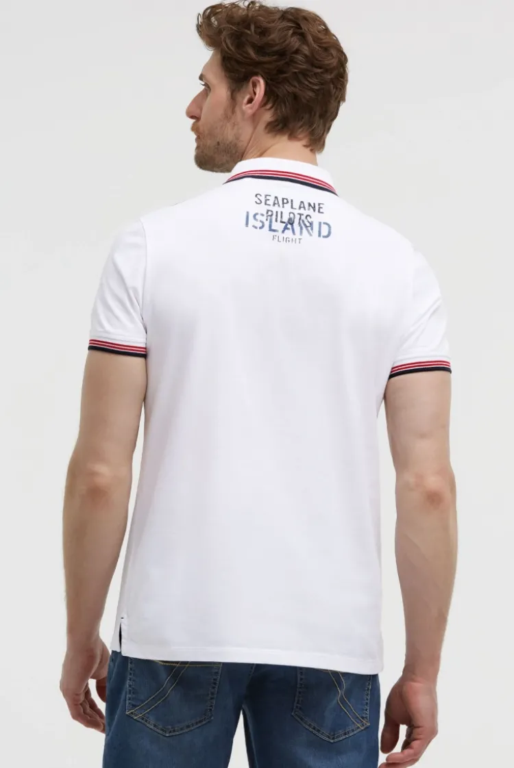 Poloshirt Kurzarm mit Logo-Applikationen opticwhite