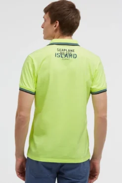 Poloshirt Kurzarm mit Logo-Applikationen neon lime