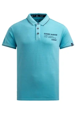 Poloshirt Kurzarm mit Struktur-Details aqua
