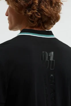 Poloshirt mit Backprint black