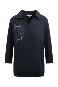 Poloshirt mit Prints und Gummizugsaum blue navy