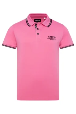 Poloshirt mit Streifen-Tippings summer pink
