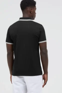Poloshirt mit Streifen-Tippings black