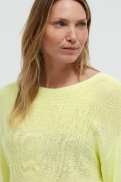 Pullover mit 3/4-Arm und Artwork vivid lemon