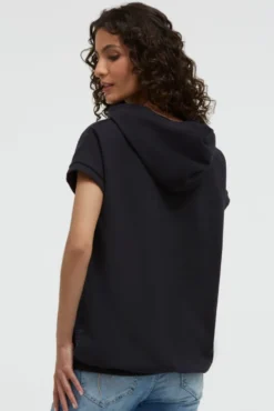 Ärmelloser-Hoodie mit All Over Print blue navy
