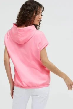 Ärmelloser-Hoodie mit All Over Print neon pink
