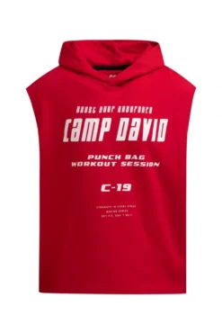 Ärmelloser Hoodie mit Label Prints energy red