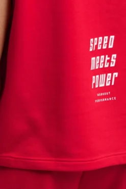 Ärmelloser Hoodie mit Label Prints energy red