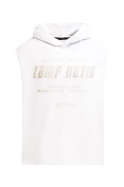 Ärmelloser Hoodie mit Label Prints opticwhite