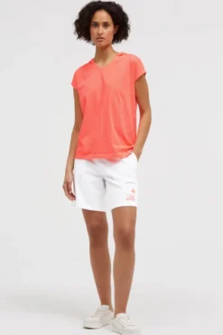 Ärmelloses Hoodie-Shirt mit Rückenprint neon coral