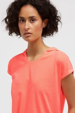 Ärmelloses Hoodie-Shirt mit Rückenprint neon coral