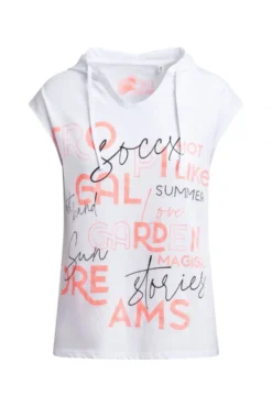 Ärmelloses Kapuzenshirt mit Wording Print opticwhite