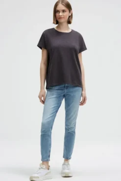 Ärmelloses Oversized Shirt mit Label Print charcoal mist | S