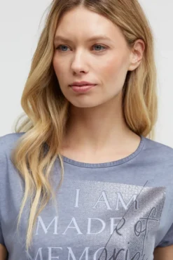 Ärmelloses Shirt mit Folienprint blue grey