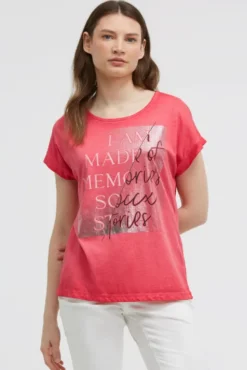 Ärmelloses Shirt mit Folienprint red orange