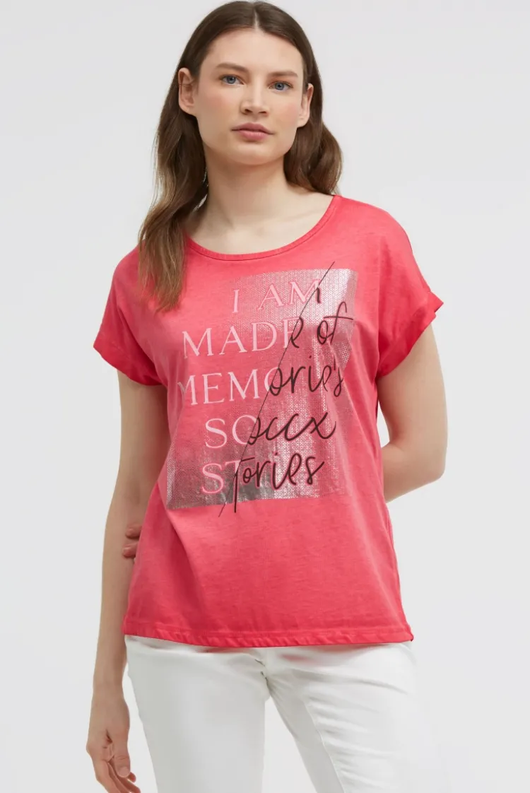 Ärmelloses Shirt mit Folienprint red orange