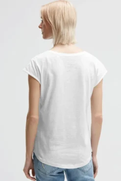 Ärmelloses Shirt mit V-Ausschnitt und Prints opticwhite