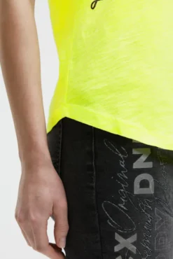 Ärmelloses Shirt mit V-Ausschnitt und Prints electric lemon | XS