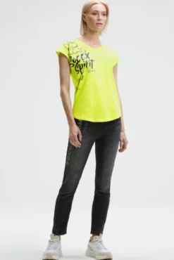 Ärmelloses Shirt mit V-Ausschnitt und Prints electric lemon | XS