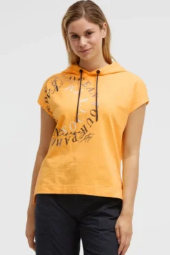 Ärmelloses Sweatshirt mit Kapuze und Artwork fresh mango