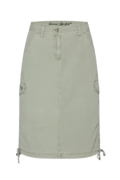 Rock im Cargo-Stil mit Raffungen faded olive