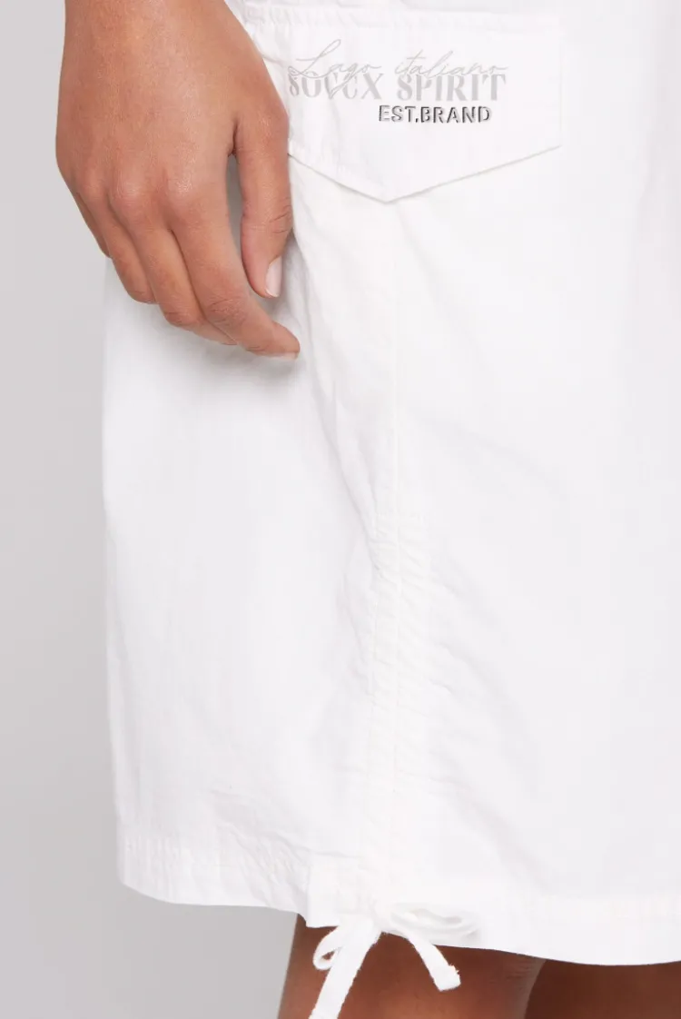 Rock im Cargo-Stil mit Raffungen ivory