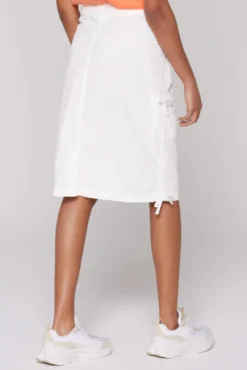 Rock im Cargo-Stil mit Raffungen ivory