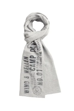 Schal aus Jersey mit Label Print grey melange