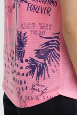 Shirt mit All Over Print auf dem Rücken neon pink