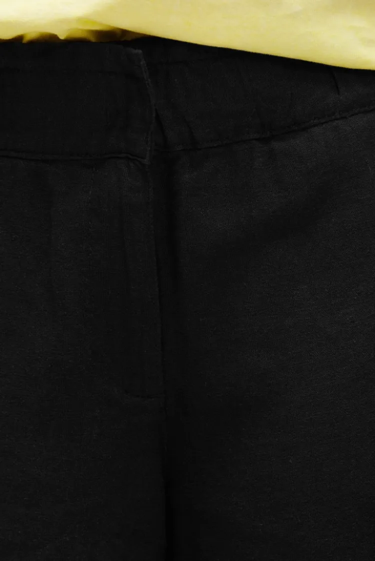 Shorts aus Leinen-Mix black