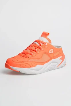 Slip On Sneaker im tonigen Materialmix neon orange