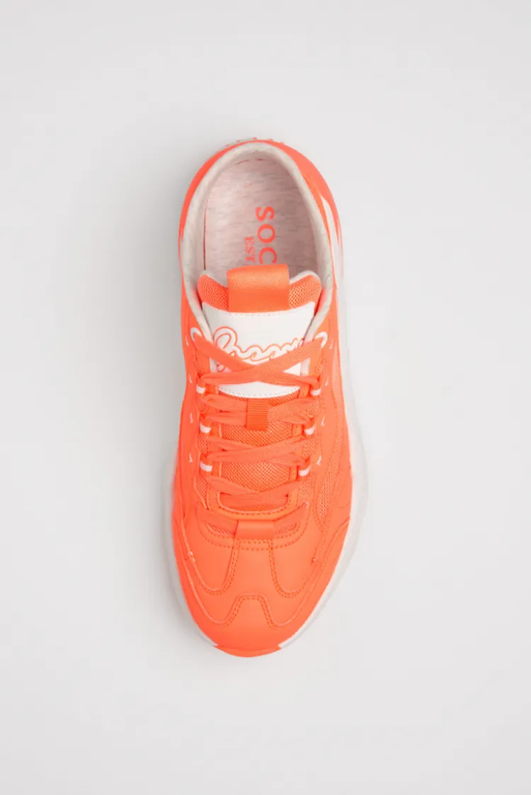 Slip On Sneaker im tonigen Materialmix neon orange