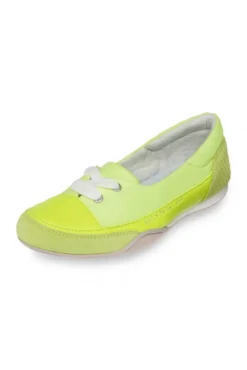 Sneaker Ballerina im Materialmix mit Glitter-Effekten summer lime