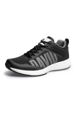 Sneaker im Jacquard-Strick mit Rubber Logo black