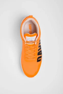 Sneaker im Jacquard-Strick mit Rubber Logo sunrise neon