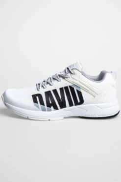 Sneaker im Jacquard-Strick mit Rubber Logo white
