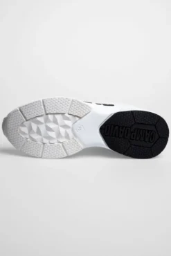 Sneaker im Jacquard-Strick mit Rubber Logo white