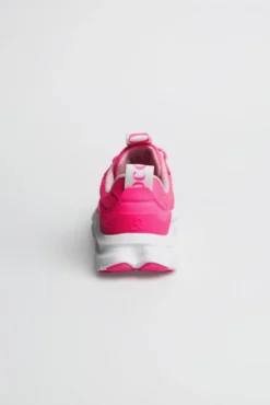 Sneaker im Mesh-Design mit Logostick neon pink