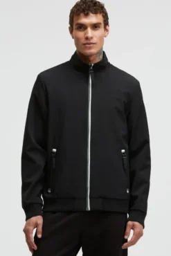 Softshell-Blouson mit tonaler Rücken-Stickerei black