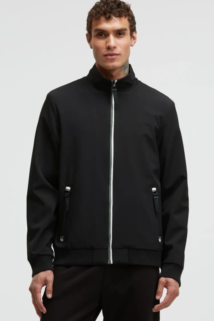 Softshell-Blouson mit tonaler Rücken-Stickerei black