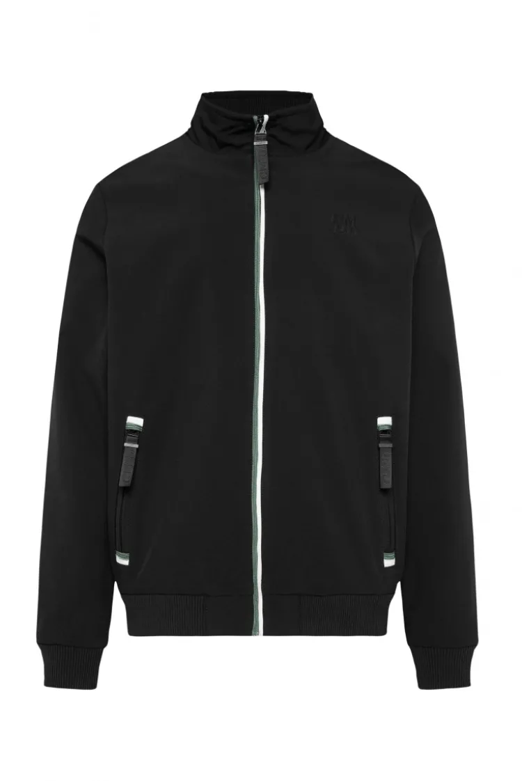 Softshell-Blouson mit tonaler Rücken-Stickerei black