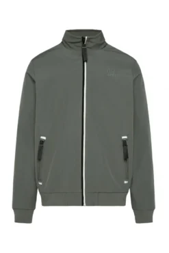 Softshell-Blouson mit tonaler Rücken-Stickerei castor green