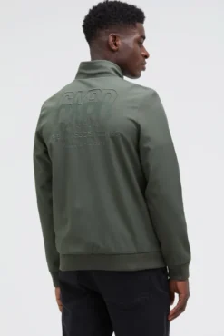 Softshell-Blouson mit tonaler Rücken-Stickerei castor green