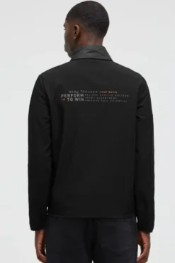 Softshelljacke im Materialmix mit Rücken-Artwork black
